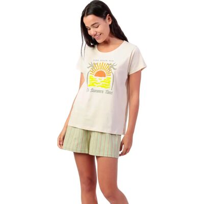 Pyjama t-shirt en short voor dames Admas Its Summer Time Blanc S Pyjama t-shirt en short voor dames Admas Its Summer Time Blanc S