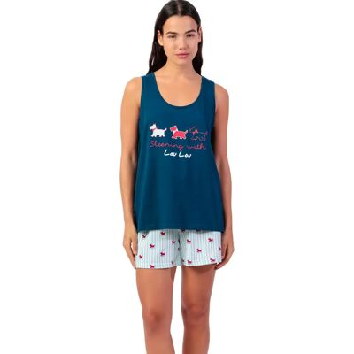 Damespyjama's Admas LouLou Stripes Bleu L Damespyjama's Admas LouLou Stripes Bleu L