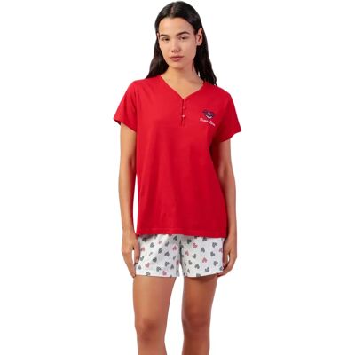 Pyjama t-shirt en short voor dames Admas Ocean Lover Rouge 2XL Pyjama t-shirt en short voor dames Admas Ocean Lover Rouge 2XL