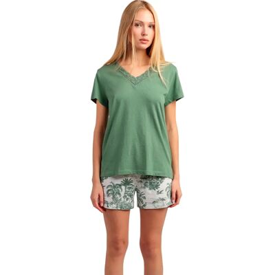 Pyjama t-shirt en short voor dames Admas Summer Paradise Vert M Pyjama t-shirt en short voor dames Admas Summer Paradise Vert M