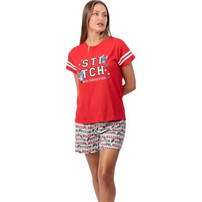 Pyjama t-shirt en short voor dames Admas Stitch University Disney Rouge M Pyjama t-shirt en short voor dames Admas Stitch University Disney Rouge M
