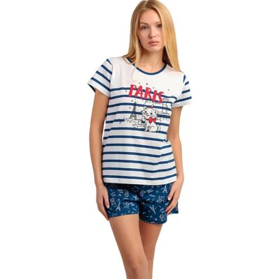 Pyjama t-shirt en short voor dames Admas Marie Paris Disney Bleu M Pyjama t-shirt en short voor dames Admas Marie Paris Disney Bleu M