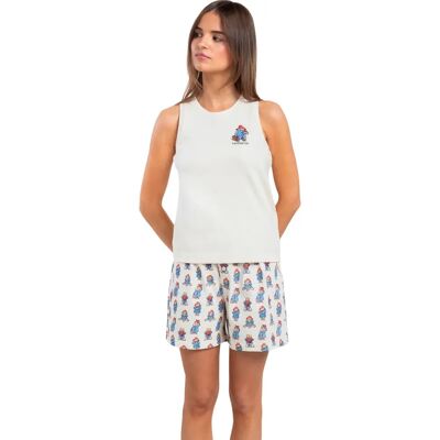 Damespyjama's Admas Summer Paddington Blanc M Damespyjama's Admas Summer Paddington Blanc M