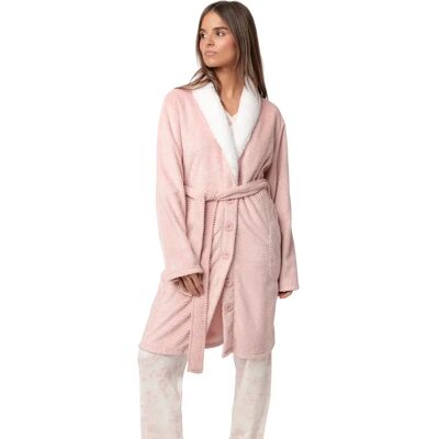 Vrouwen kamerjas Admas Luxury Leaves Rose 3XL Vrouwen kamerjas Admas Luxury Leaves Rose 3XL
