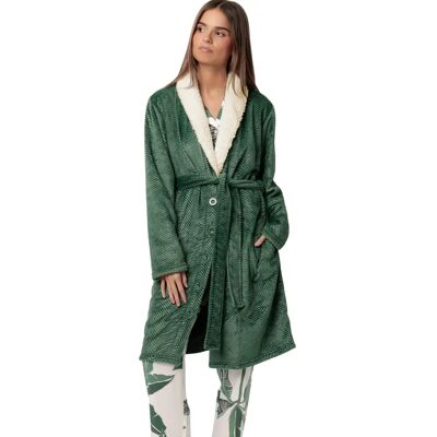 Vrouwen kamerjas Admas Luxury Leaves Vert L Vrouwen kamerjas Admas Luxury Leaves Vert L