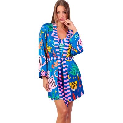 Vrouwen kamerjas Admas Luxe Sauvage Bleu S Vrouwen kamerjas Admas Luxe Sauvage Bleu S