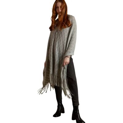 Lange poncho dames Admas Punto Gris TU Lange poncho dames Admas Punto Gris TU