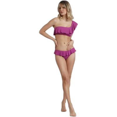 Asymmetrische 2-delige bikini met ruffles voor dames Admas Violet 44 Asymmetrische 2-delige bikini met ruffles voor dames Admas Violet 44