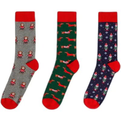 Kerstsokken Medium Diver Admas (x3) Gris TU Kerstsokken Medium Diver Admas (x3) Gris TU