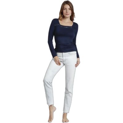 T-shirt met lange mouwen en pailletten voor dames Admas Bleu S T-shirt met lange mouwen en pailletten voor dames Admas Bleu S