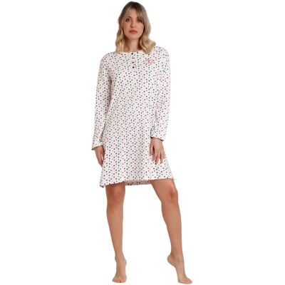 Nachthemd met lange mouwen en knoopsluiting voor dames Admas Star Blanc M Nachthemd met lange mouwen en knoopsluiting voor dames Admas Star Blanc M