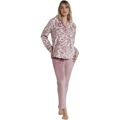 Velours lange mouw open pyjama voor dames Admas Classic Rose XL Velours lange mouw open pyjama voor dames Admas Classic Rose XL
