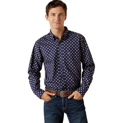Shirt Ariat Sammy Fitted Bleu S Shirt Ariat Sammy Fitted Bleu S