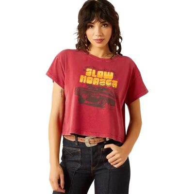 Dames-T-shirt Ariat Sendero Slow Horses Rouge L Dames-T-shirt Ariat Sendero Slow Horses Rouge L