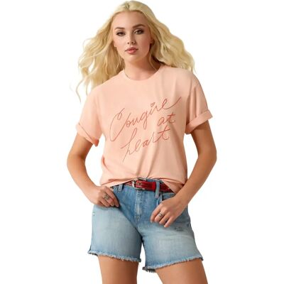 Dames-T-shirt Ariat Cowgirl at Heart Orange S Dames-T-shirt Ariat Cowgirl at Heart Orange S