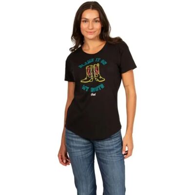 Dames-T-shirt Ariat Blame It On My Boots Noir L Dames-T-shirt Ariat Blame It On My Boots Noir L