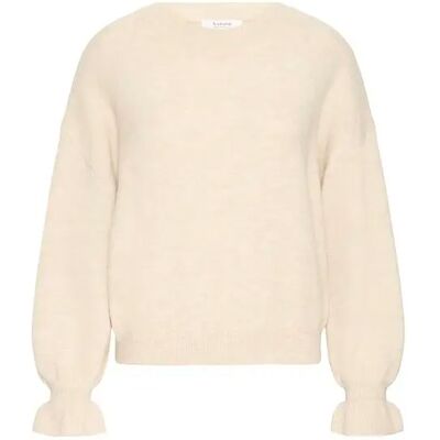 Vrouwelijke trui met volantmouwen b.young Nimma Beige M Vrouwelijke trui met volantmouwen b.young Nimma Beige M