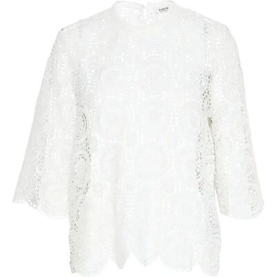 B.YOUNG BYJacy korte mouwen blouse, dames, wit, casual B.YOUNG BYJacy korte mouwen blouse, dames, wit, casual