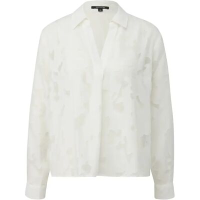 Langarmige jacquardblouse dames COMMA Blanc 42 Langarmige jacquardblouse dames COMMA Blanc 42