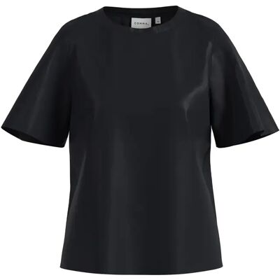 Vrouw T-shirt in materiaalmix COMMA Bleu 32 Vrouw T-shirt in materiaalmix COMMA Bleu 32