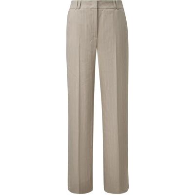 Marlène Stijl Tennis Strepen Kostuumbroek Met Voorgevormde Taille Vrouw COMMA Beige 40 Marlène Stijl Tennis Strepen Kostuumbroek Met Voorgevormde Taille Vrouw COMMA Beige 40