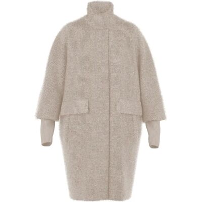 Lang Jasje Cape Lang Wolmix Eivorm Vrouw COMMA Beige 46 Lang Jasje Cape Lang Wolmix Eivorm Vrouw COMMA Beige 46