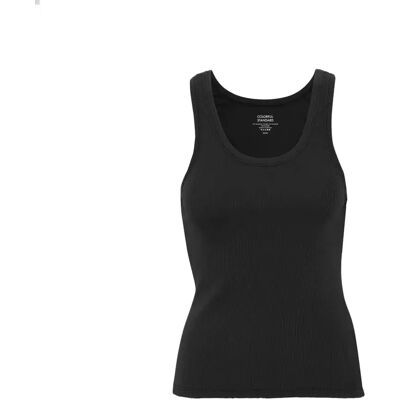 Geribd damestopje Colorful Standard Organic deep black Noir S Geribd damestopje Colorful Standard Organic deep black Noir S