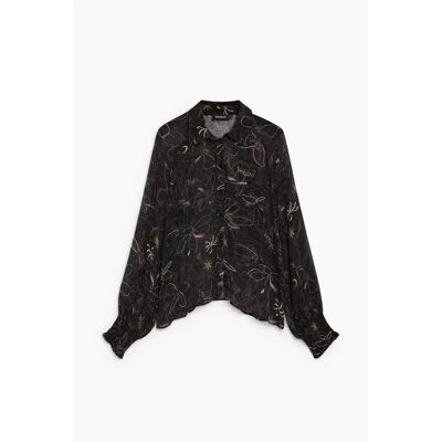 Vrouwenblouse Desigual Damasco Noir L Vrouwenblouse Desigual Damasco Noir L