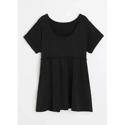 Korte losse katoen jurk dames Diverse Dariami 263 Noir XS Korte losse katoen jurk dames Diverse Dariami 263 Noir XS