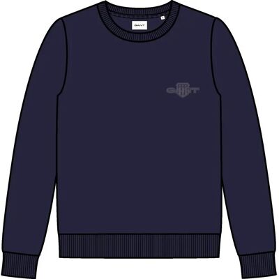 Reguliere Pull Dames Gant Tonal Shield Bleu XS Reguliere Pull Dames Gant Tonal Shield Bleu XS