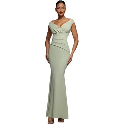 Off-shoulder jurk dames Goddiva Maxi Vert 38 Off-shoulder jurk dames Goddiva Maxi Vert 38