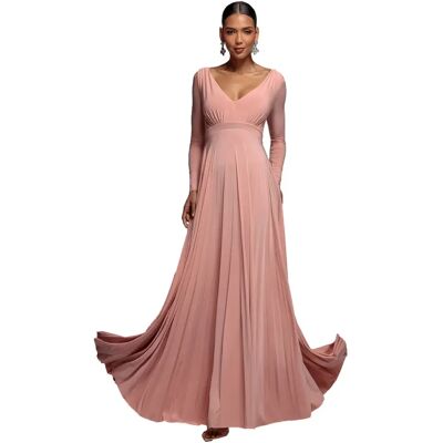 Langmutsjurk met lange mouwen vrouw Goddiva Maxi Rose 38 Langmutsjurk met lange mouwen vrouw Goddiva Maxi Rose 38