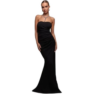 Strakke jurk met hals van vrouw Goddiva Scuba Crepe Noir 46 Strakke jurk met hals van vrouw Goddiva Scuba Crepe Noir 46