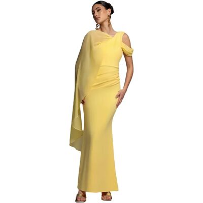Asymmetrische Chiffonrokken dames Goddiva Maxi Jaune 44 Asymmetrische Chiffonrokken dames Goddiva Maxi Jaune 44