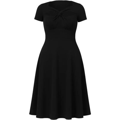 Dames twisted jurk met uitsparingen Goddiva Scuba Crepe Midi Noir 38 Dames twisted jurk met uitsparingen Goddiva Scuba Crepe Midi Noir 38