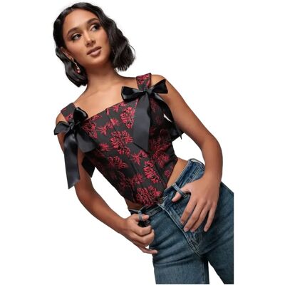 Corset met afneembare schouderbandjes vrouw Goddiva Noir 36 Corset met afneembare schouderbandjes vrouw Goddiva Noir 36