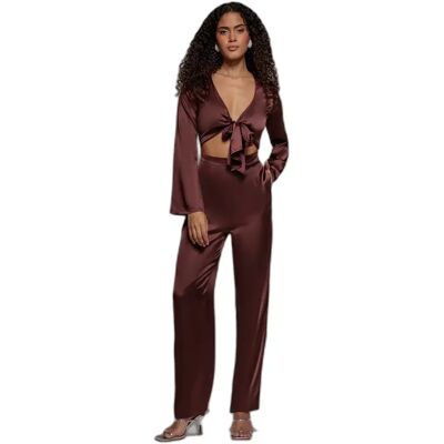 Dames jumpsuit Goddiva Cut Out Marron 38 Dames jumpsuit Goddiva Cut Out Marron 38