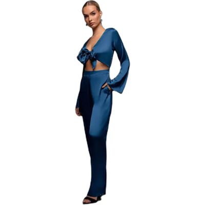 Dames jumpsuit Goddiva Cut Out Bleu 44 Dames jumpsuit Goddiva Cut Out Bleu 44