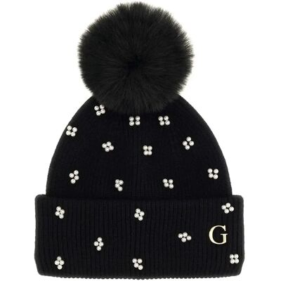 Dameshoed met pompon Guess Noir S Dameshoed met pompon Guess Noir S