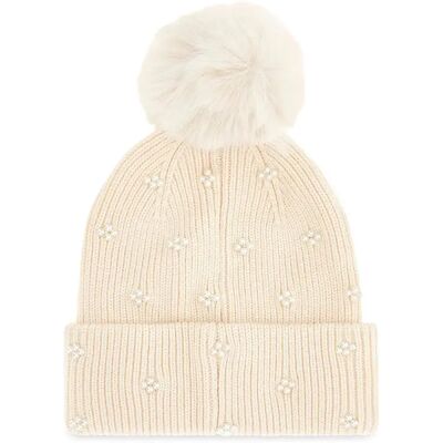Dameshoed met pompon Guess Blanc S Dameshoed met pompon Guess Blanc S