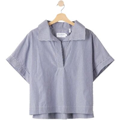Vrouwenblouse Holebrook Marie Pop Over Top Bleu L Vrouwenblouse Holebrook Marie Pop Over Top Bleu L