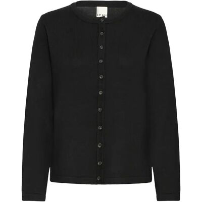 Damesvest met ronde hals Ichi Luls Noir L Damesvest met ronde hals Ichi Luls Noir L