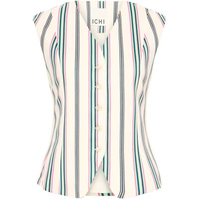 Dames kostuum gilet met print Ichi Kate Blanc 2XL Dames kostuum gilet met print Ichi Kate Blanc 2XL