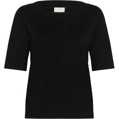 Vrouwentrui KAFFE lizza Boatneck Solid Noir XS Vrouwentrui KAFFE lizza Boatneck Solid Noir XS