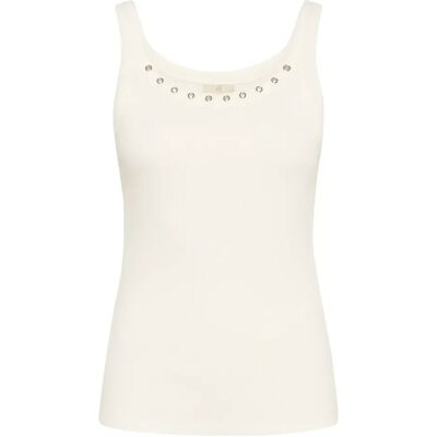 Damestanktop KAFFE Carna Eyelets Blanc 2XL Damestanktop KAFFE Carna Eyelets Blanc 2XL