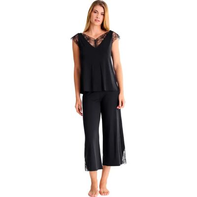Pyjama t-shirt en broek 7-8 vrouw Lisca Destiny Noir S Pyjama t-shirt en broek 7-8 vrouw Lisca Destiny Noir S