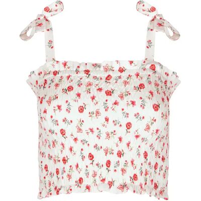 Korte gerimpelde tanktop voor dames Lisca Java Blanc M Korte gerimpelde tanktop voor dames Lisca Java Blanc M