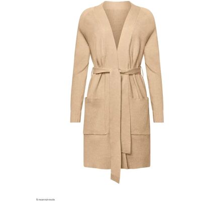 Robe cardigan ceinturé dames Lisca Easy Beige 40 Robe cardigan ceinturé dames Lisca Easy Beige 40