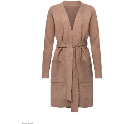 Robe cardigan ceinturé dames Lisca Easy Marron 46 Robe cardigan ceinturé dames Lisca Easy Marron 46