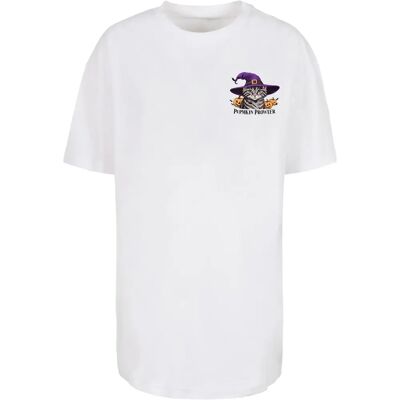 Dames-T-shirt Merchcode Halloween - Pumpkin Prowler Blanc M Dames-T-shirt Merchcode Halloween - Pumpkin Prowler Blanc M